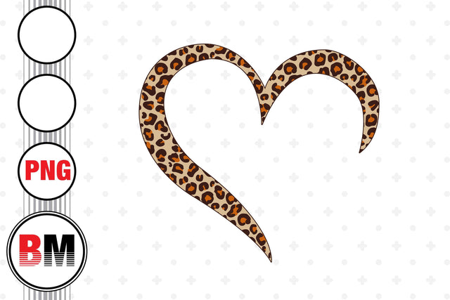 Heart Leopard PNG Files Sublimation BMDesign 