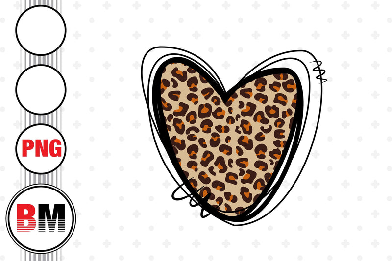 Heart Leopard PNG Files Sublimation BMDesign 
