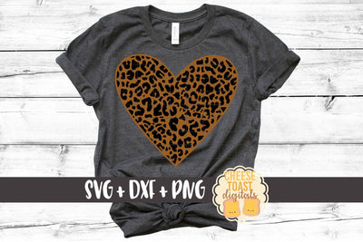 Heart - Leopard Print - Valentine's Day SVG PNG DXF Cutting Files SVG Cheese Toast Digitals 