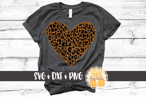 Heart - Leopard Print - Valentine's Day SVG PNG DXF Cutting Files SVG Cheese Toast Digitals 