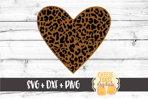 Heart - Leopard Print - Valentine's Day SVG PNG DXF Cutting Files SVG Cheese Toast Digitals 