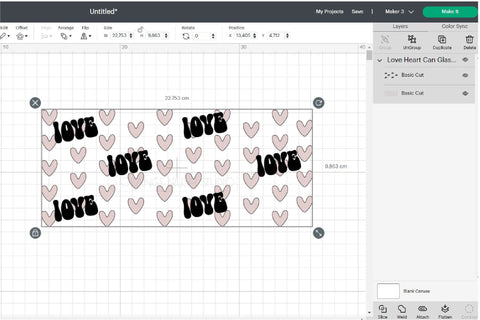 Heart Libbey Can Glass Wrap SVG | Vinyl Decal 16 Oz SVG OrangeBrushStudio 