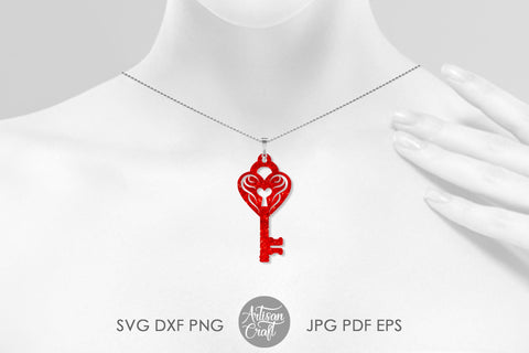 Heart lock and key earrings SVG for laser cutting SVG Artisan Craft SVG 
