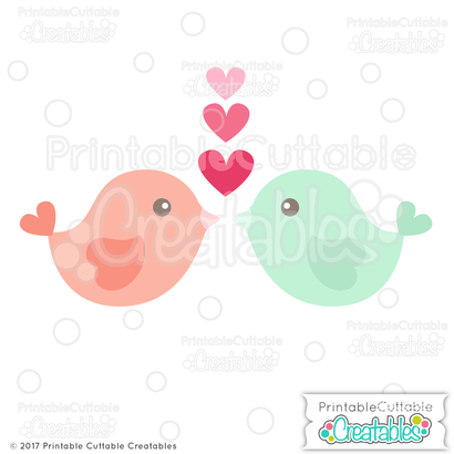 Heart Love Birds SVG Printable Cuttable Creatables 