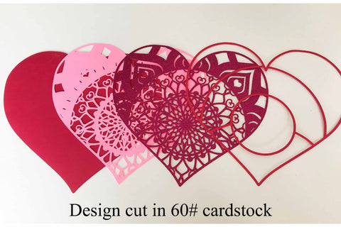 Heart Mandala 3D Layered SVG file, 4 layers for Cricut or Cameo Cutting Machines SVG Digital Honeybee 