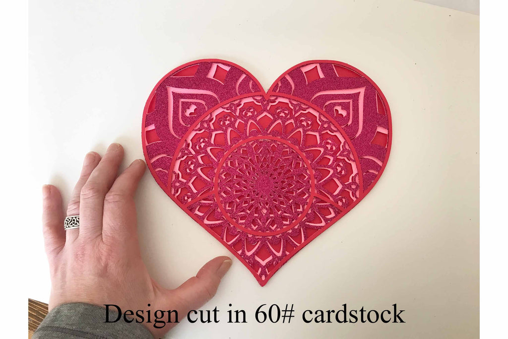 Heart Mandala 3D Layered SVG file, 4 layers for Cricut or Cameo Cutting ...