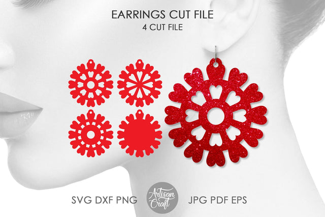 Heart mandala, earrings cut file, laser cut earrings SVG Artisan Craft SVG 