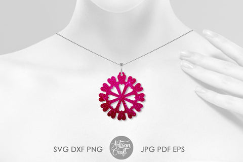 Heart mandala, earrings cut file, laser cut earrings SVG Artisan Craft SVG 