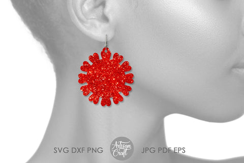 Heart mandala, earrings cut file, laser cut earrings SVG Artisan Craft SVG 