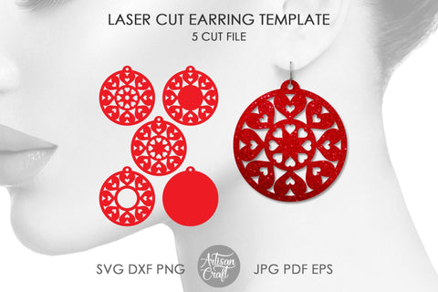 Heart mandala, laser cut jewelry files SVG Artisan Craft SVG 