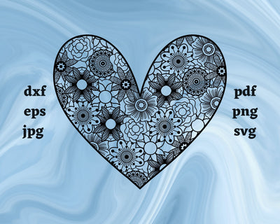 Heart Mandala SVG Cut File SVG Northern Light SVG 