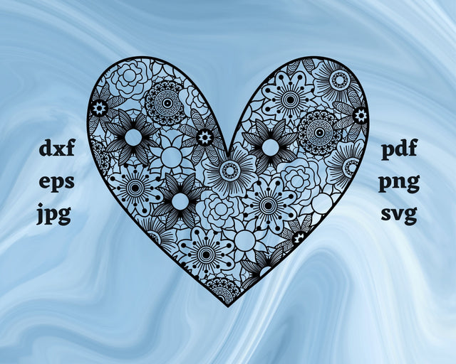 Heart Mandala SVG Cut File SVG Northern Light SVG 