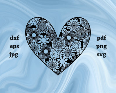 Heart Mandala SVG Cut File SVG Northern Light SVG 