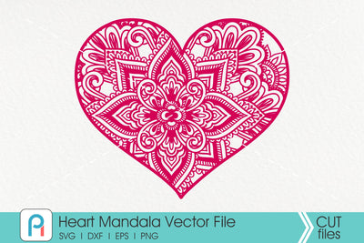 Heart Mandala Svg, Heart Svg, Zentangle Heart Svg, Heart SVG Pinoyart Kreatib 