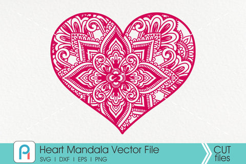 Heart Mandala Svg, Heart Svg, Zentangle Heart Svg, Heart SVG Pinoyart Kreatib 