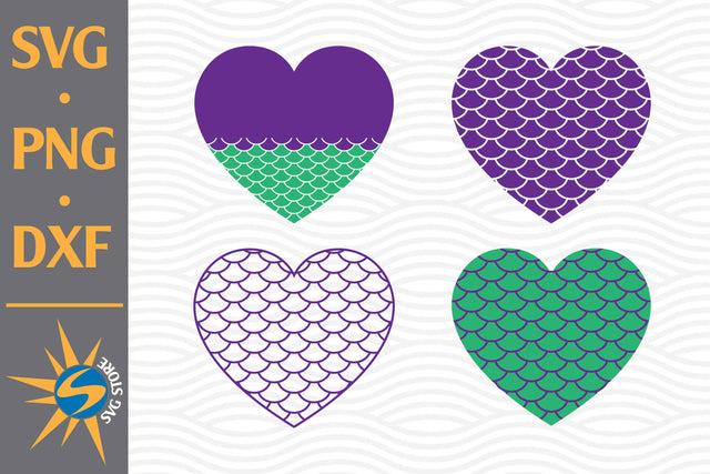 Heart Mermaid SVG, PNG, DXF Digital Files Include SVG SVGStoreShop 