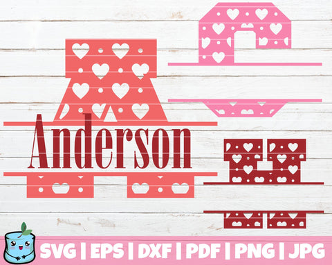 Heart Monogram Alphabet SVG MintyMarshmallows 