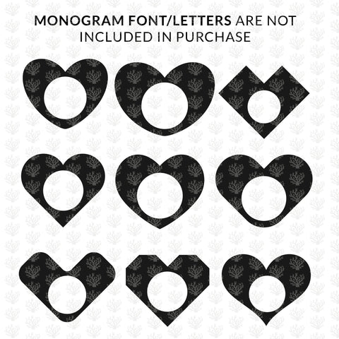 Heart Monogram Bundle SVG EPS DXF PNG SVG CoralCutsSVG 