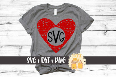 Heart Monogram - Distressed - Valentine's Day SVG PNG DXF Cutting Files SVG Cheese Toast Digitals 