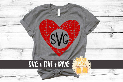 Heart Monogram - Distressed - Valentine's Day SVG PNG DXF Cutting Files SVG Cheese Toast Digitals 