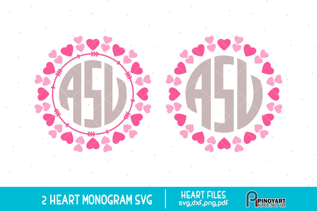 Heart Monogram Frame svg SVG Pinoyart Kreatib 