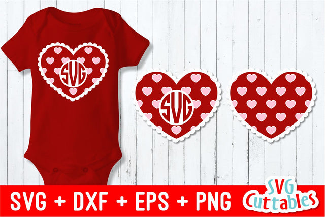 Heart Monogram Frame | Valentine's Day SVG Svg Cuttables 