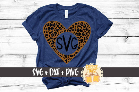 Heart Monogram - Leopard Print - Valentine's Day SVG PNG DXF Cutting Files SVG Cheese Toast Digitals 