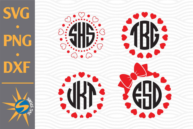 Heart Monogram SVG, PNG, DXF Digital Files Include SVG SVGStoreShop 