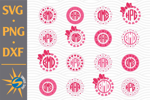 Heart Monogram SVG, PNG, DXF Digital Files Include SVG SVGStoreShop 