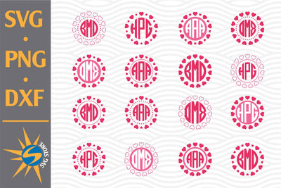 Heart Monogram SVG, PNG, DXF Digital Files Include SVG SVGStoreShop 