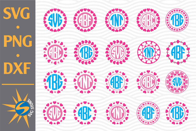 Heart Monogram SVG, PNG, DXF Digital Files Include SVG SVGStoreShop 