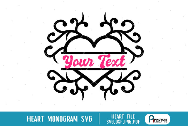 Heart Monogram Svg SVG Pinoyart Kreatib 