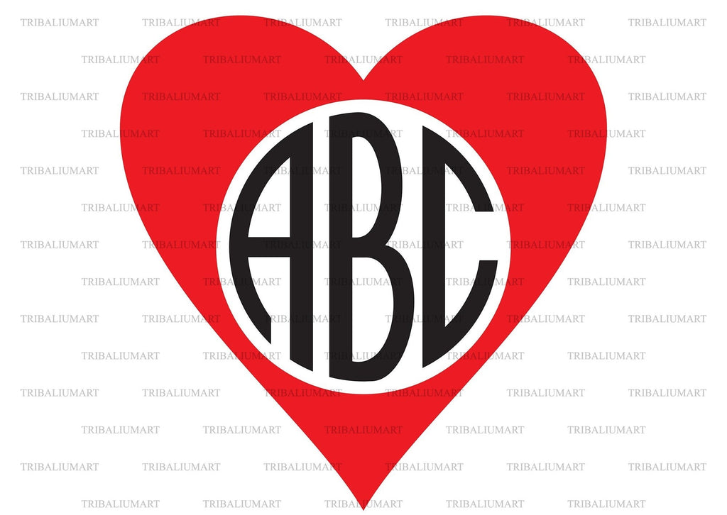 Heart monogram. Cut files for Cricut. Clip Art (eps, svg, pdf, png, dxf ...