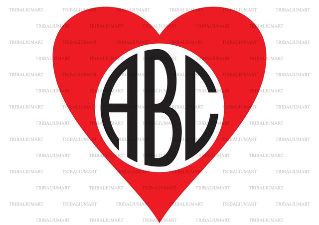 Heart monogram SVG TribaliumArtSF 
