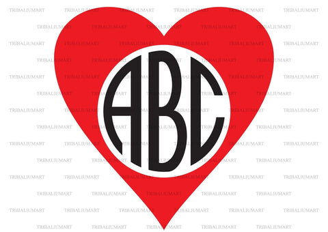Heart monogram SVG TribaliumArtSF 