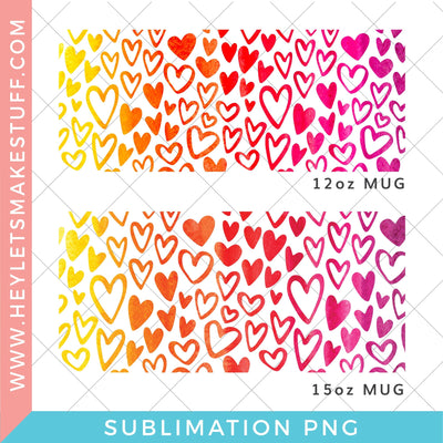 Heart Mug Wrap - Sublimation Sublimation Hey Let's Make Stuff 