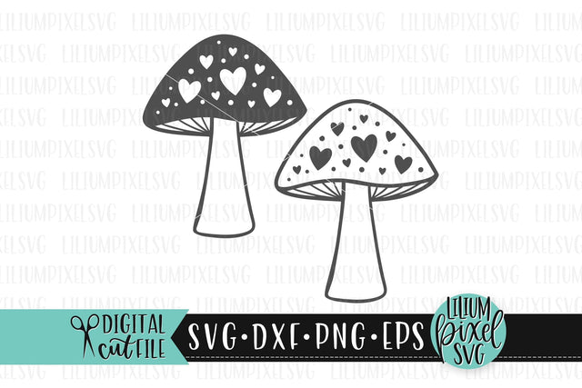 Heart Mushrooms SVG SVG Lilium Pixel SVG 
