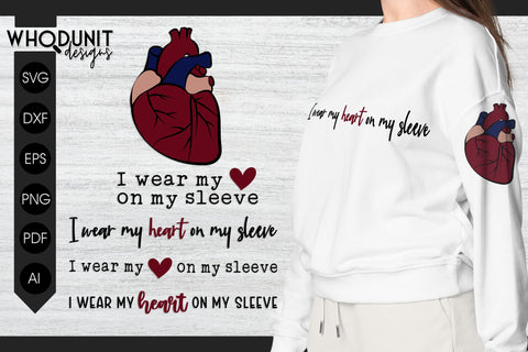Heart on Sleeve SVG | Anatomical Heart cut file | Human heart SVG Whodunit Designs 