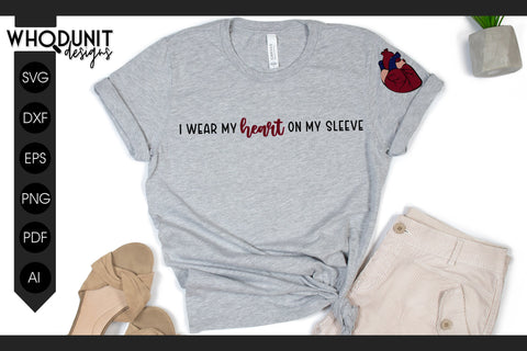 Heart on Sleeve SVG | Anatomical Heart cut file | Human heart SVG Whodunit Designs 