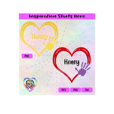 Heart | One (1) Hand | Honey - Transparent PNG, SVG, DXF - Silhouette, Cricut, ScanNCut SVG Aint That Sweet 