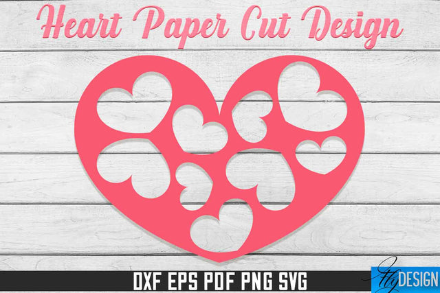 Heart Paper Cut Design | Paper Cut SVG | Love Design SVG Fly Design 