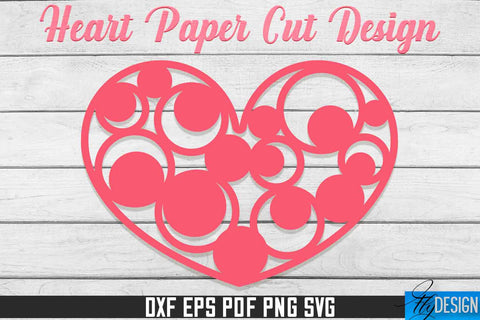 Heart Paper Cut Design | Paper Cut SVG | Love Design SVG Fly Design 