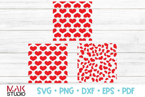 Heart pattern bundle, Heart paper svg, Heart shaped, Love heart, Heart printable, Heart backgrounds, Valentines svg, Valentine's day svg SVG MAKStudion 