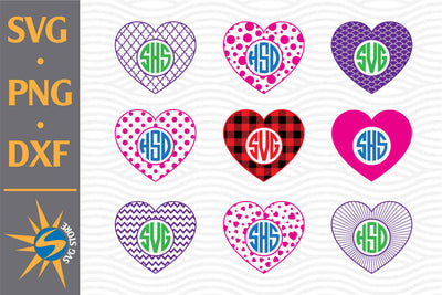 Heart Pattern Monogram SVG, PNG, DXF Digital Files Include SVG SVGStoreShop 