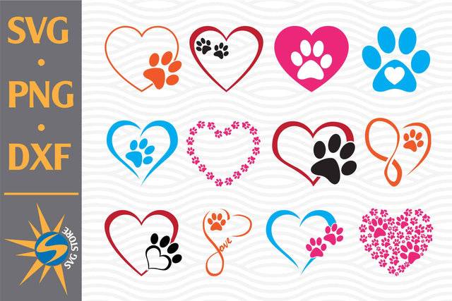 Heart Paw SVG, PNG, DXF Digital Files Include SVG SVGStoreShop 