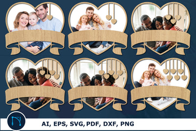 heart photo frame with ribbon SVG bundle SVG MD JOYNAL ABDIN 