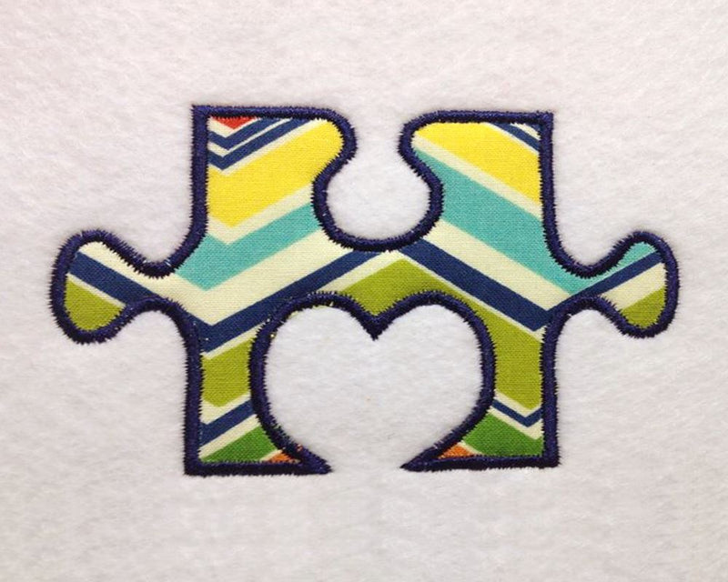 Heart Puzzle Piece Applique Embroidery Embroidery/Applique Designed by Geeks 