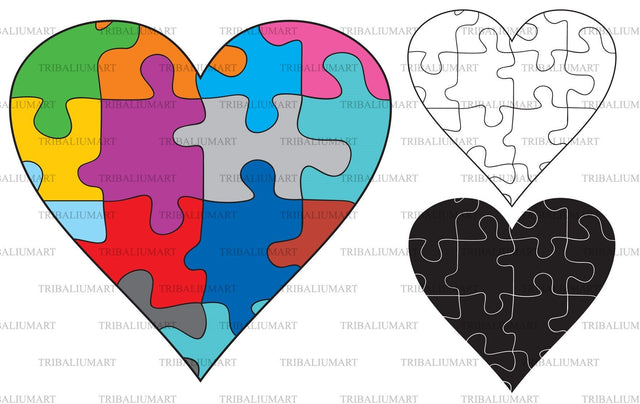 Heart puzzle SVG TribaliumArtSF 