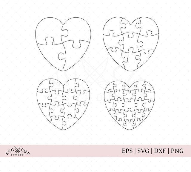 Heart Puzzle Templates SVG Cut Files SVG SVG Cut Studio 