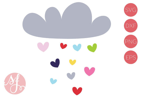Heart Rain Cloud SVG So Fontsy Design Shop 